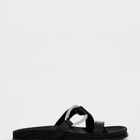 ZARA RHINESTONE EMBELLISHED FLAT SANDALS - Picture 6 of 6
